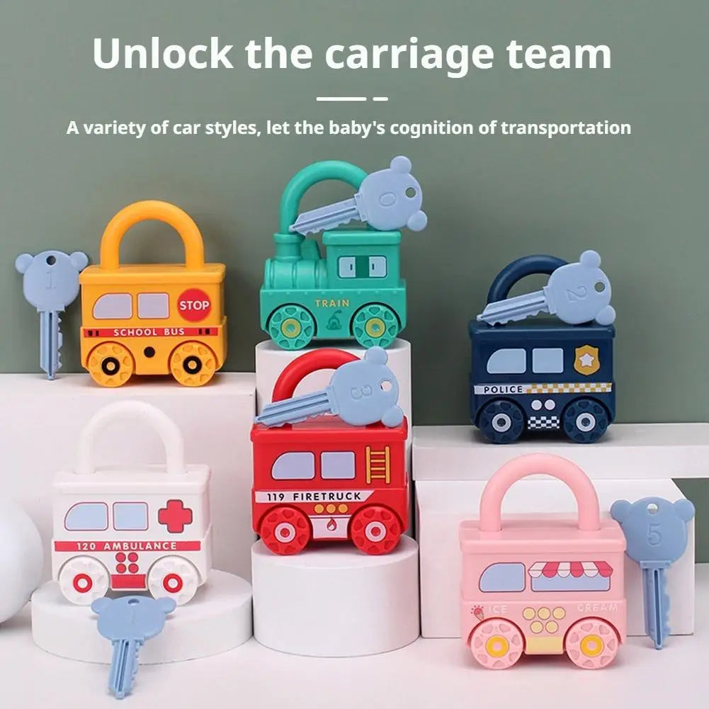 Montessori Lock and Key Train Set, Educational Toys for Toddlers 1-3, Baby Learning Train with Keys Matching Game