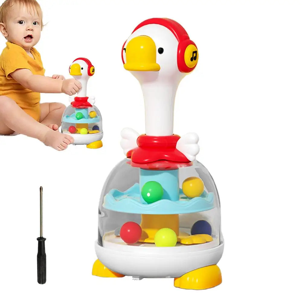 Press And Spin Toys Popping Ball Spinner Toy Sound And Light Ball Jumping Spinner Toy Interactive Rebound Design For Home