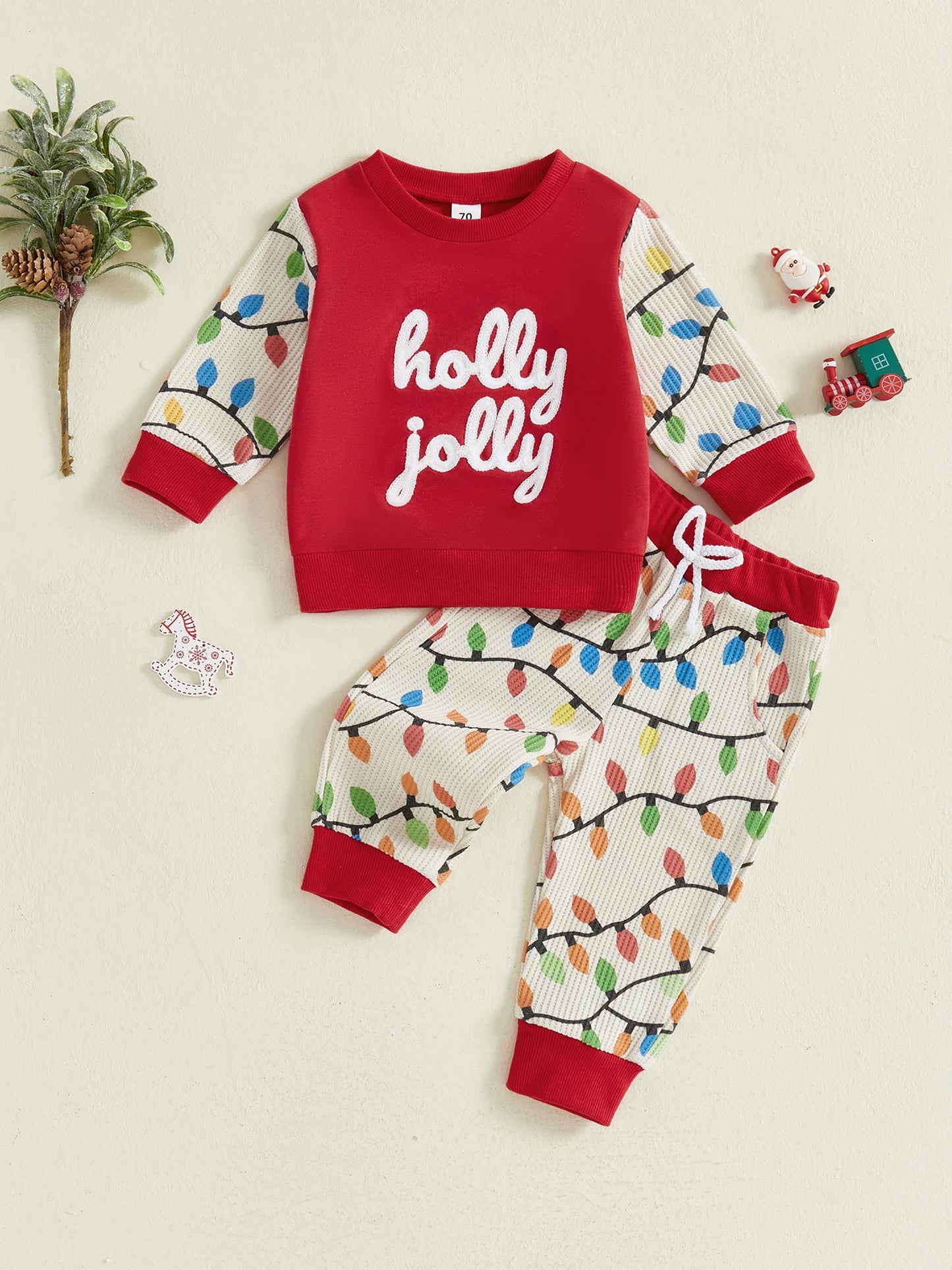 Baby Boy Winter Holiday Outfits Letter Embroidery Sweater Snowflake Print Pants 2 Piece Set for Christmas