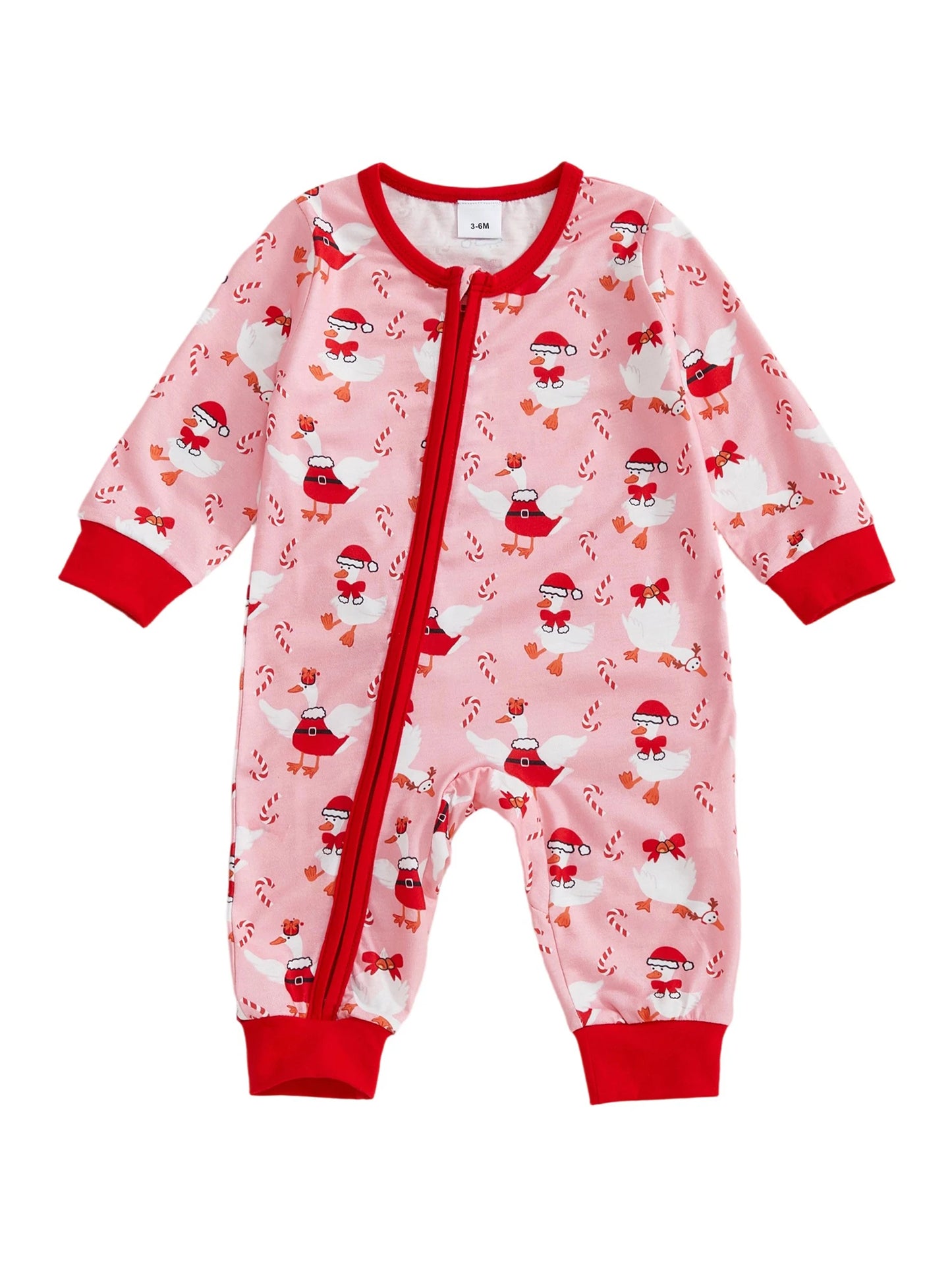 Toddler Christmas  Reindeer Snowflake Print Short Sleeve Round Neck Button Up Playsuit Pajamas for Baby Girl