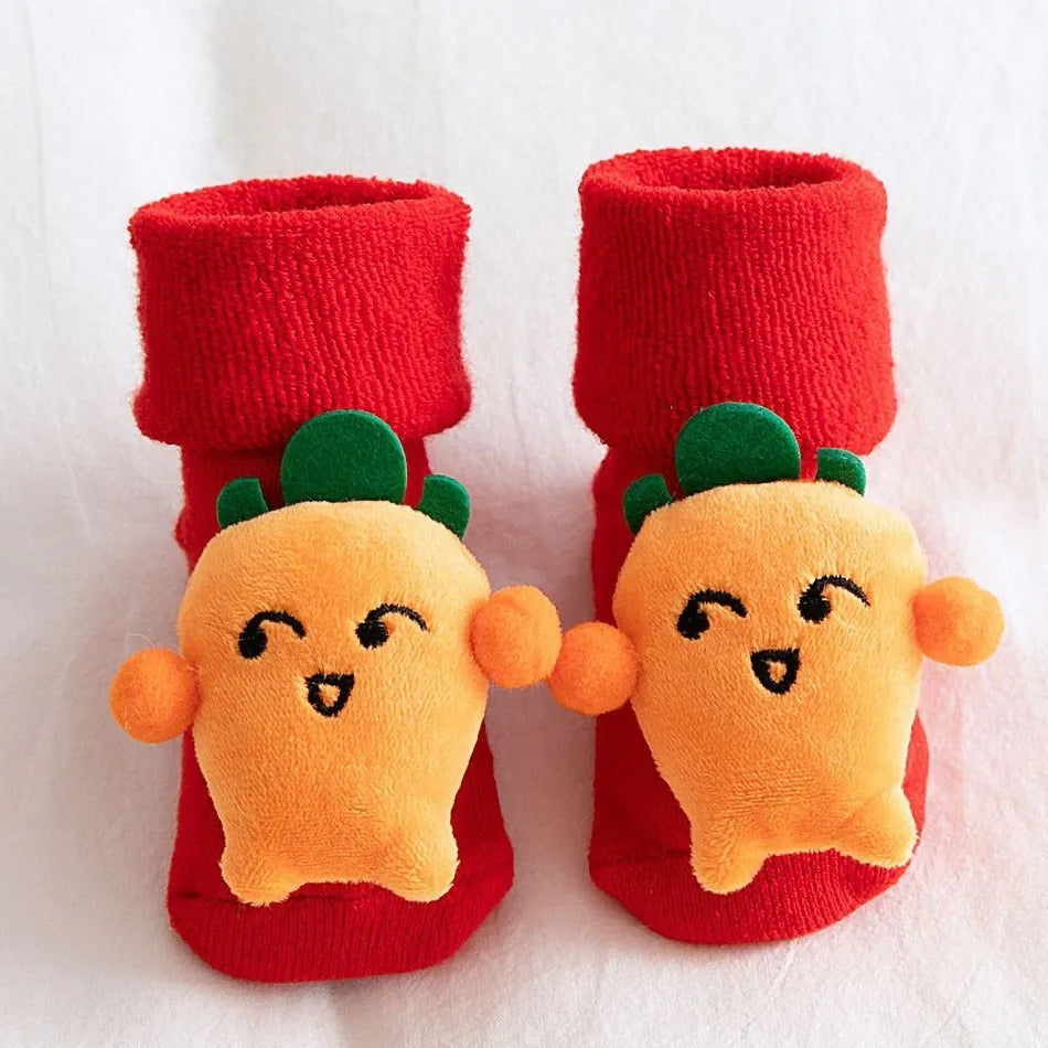 0-3 Years Children Stockings Baby Thickened Terry Xmas Warm Stuff Boy Girl Christmas Winter Clothing Accessories Toddler Socks