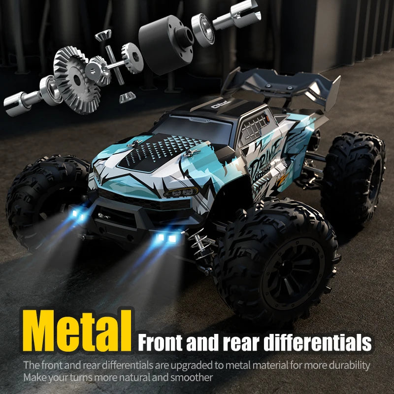 16101/16102Pro 50/70Km/h High Speed 4WD RC Car With LED Remote Control Cars Alloy Climbing Racing All Terrain Off-Road Truck