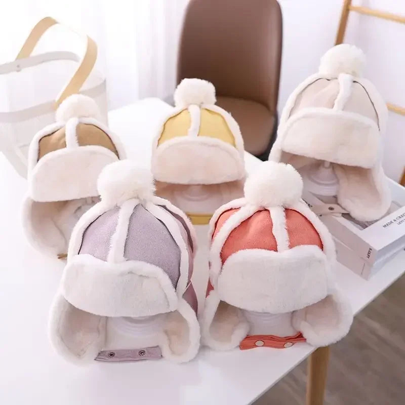Baby Toddler Winter Ushanka LeiFeng Hat Cute Pompom Earflap Warm Outdoor Ear Protection Kids Cap