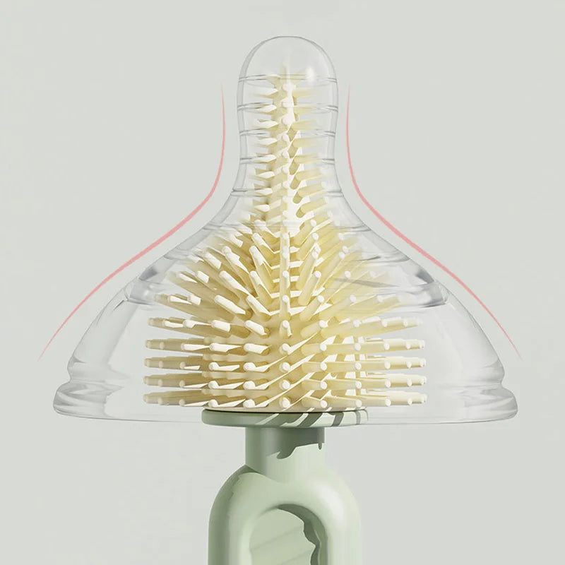 Silicone Baby Bottle Cup Brush Set with Storage Box Newborn Gift Milk Bottle Cleaning Brushes Suit Portable Detachable Cleaning