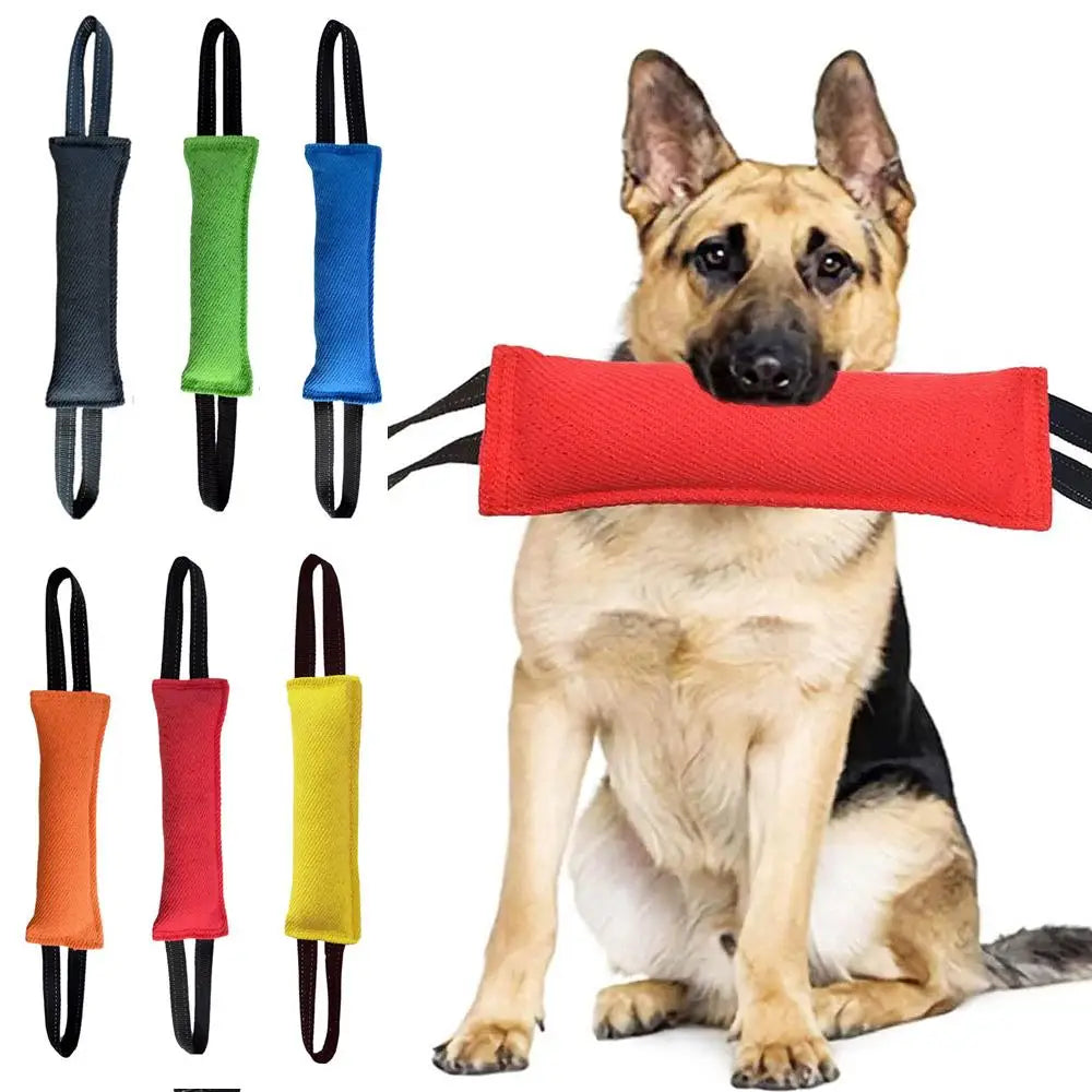 Dog Bite Stick Dog Tug Toy Jute Bite Pillow Dog Bite Tug With 2 Handle For Training Large Dogs DIY Interactive Training Toy