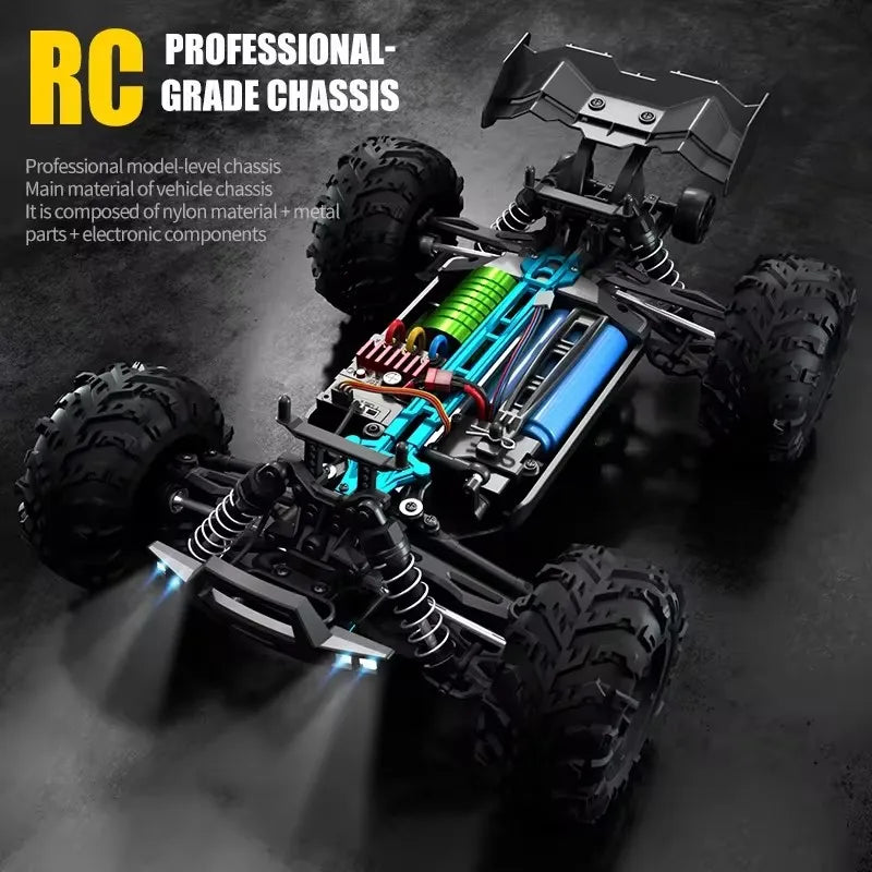 16101/16102Pro 50/70Km/h High Speed 4WD RC Car With LED Remote Control Cars Alloy Climbing Racing All Terrain Off-Road Truck