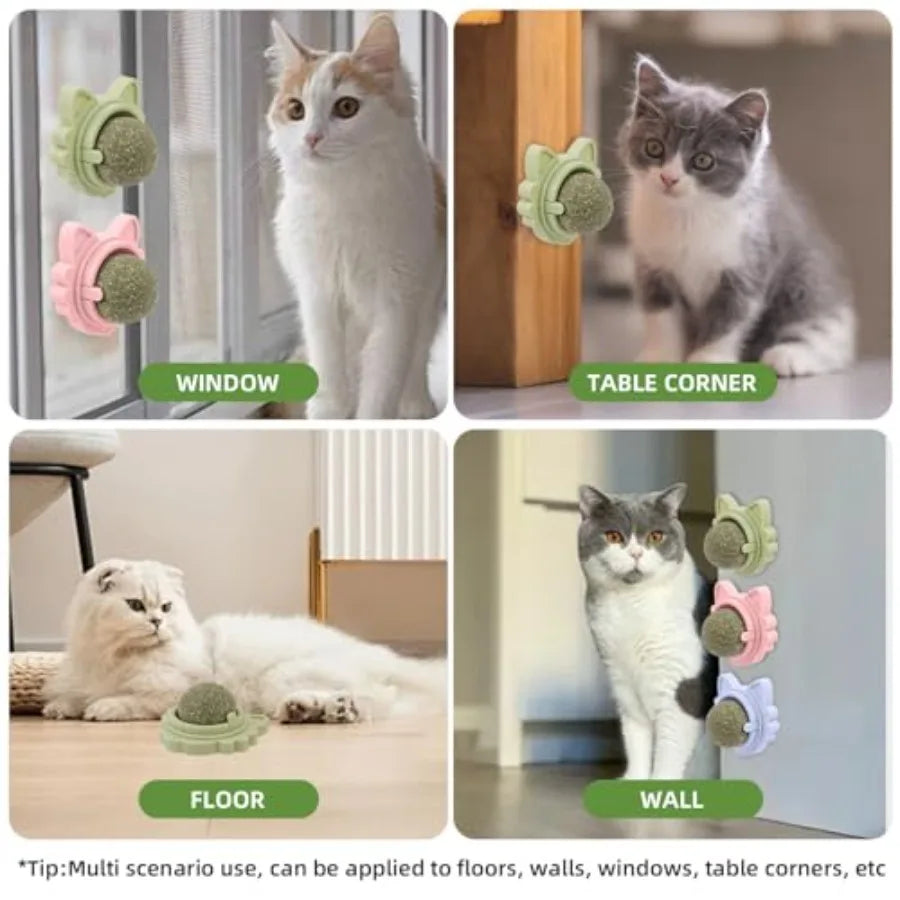 3Pcs Catnip Toy Ba with Three Mixed Flavors ture Edible Cat Silvervine Chew Toys Healthy Kitten Wall Treats Teeth Cleaning Toys