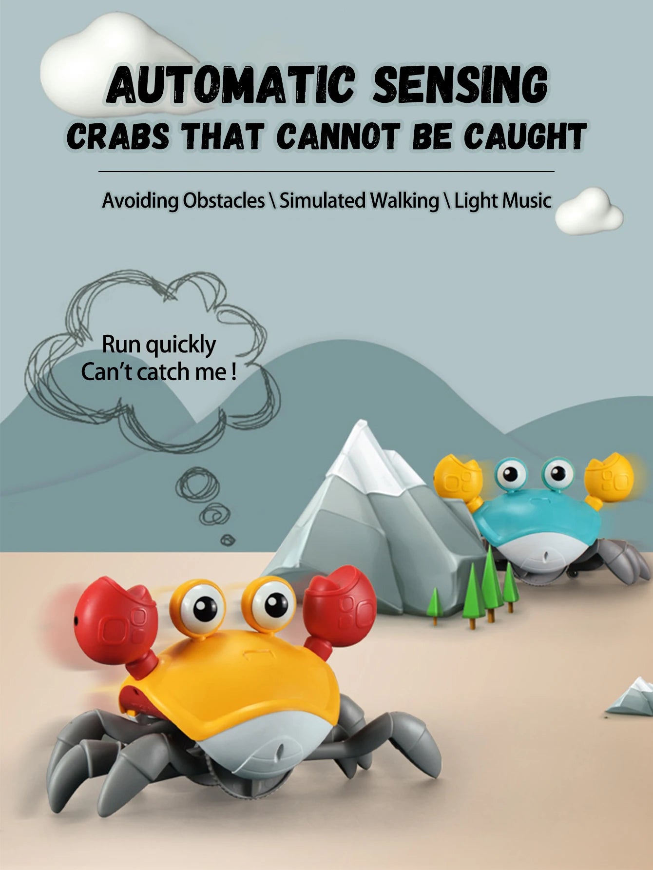 Electronic Pet With Music Toy Charging  Escape Crab Dancing Octopus Auto-sensing Function Crawling Avoiding Obstacles kids gifts