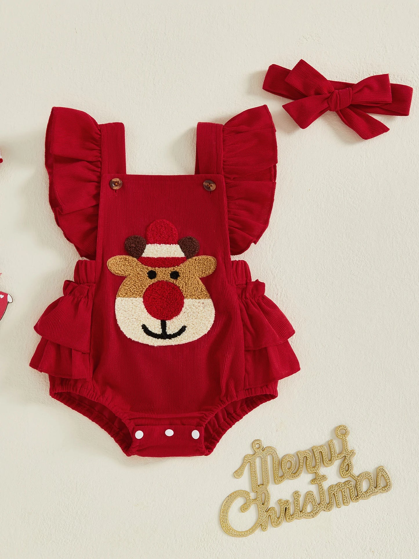 Toddler Christmas Dress Long Sleeve Santa Claus Print Tutu Skirt with Headband for Holiday Party and Photoshoot