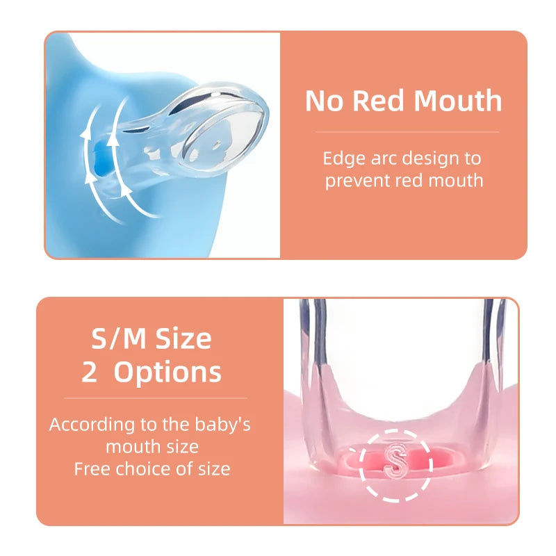 Cartoon Pattern Thumb Shape Toddlers Soothe Kids Newborn Baby Silicone Teething Pacifier