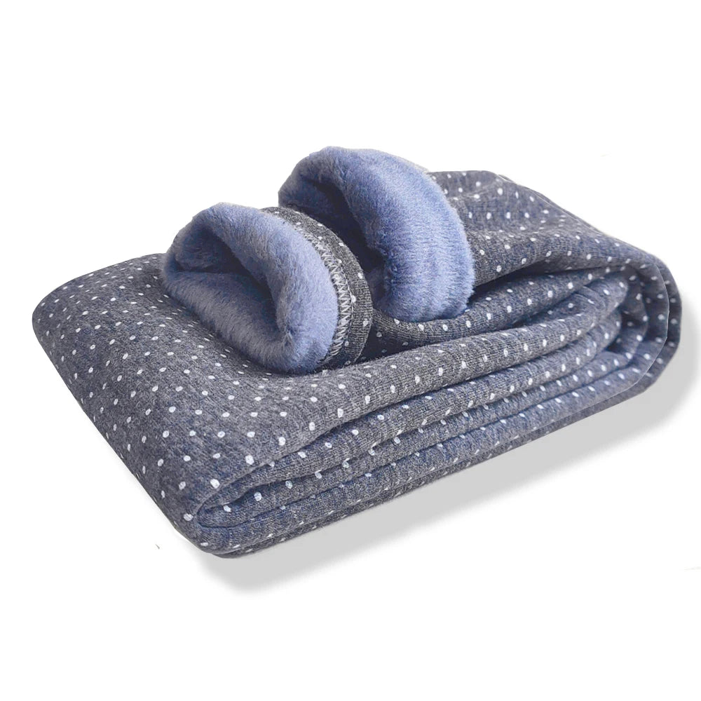 Sweet Leggings Girls Dot Velvet Pants Autumn Winter Kids Cotton Stretch Warm Trousers Baby Girls Elastic Waist Slim Pants