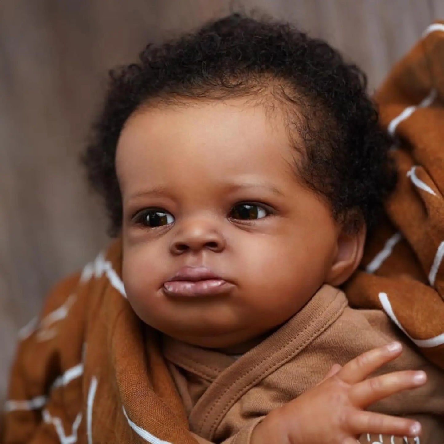 Risbecko 20 Inch Lifelike Black Reborn Baby Doll - African American Soft Cloth Body Doll - Birthday Gift/Christmas Gift