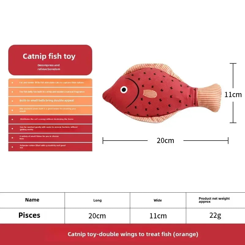 Simulation Fish Interactive Chew Toy for Cat, Catnip Toys, Pillow Toys for Kitty, Various styles，cute. Durable, premium
