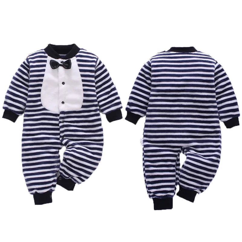 Newborn Baby Spring/Winter Romper - Soft Flannel Infant Jacket Jumpsuit for Girls/Boys | 0-18 Months Baby Clothes