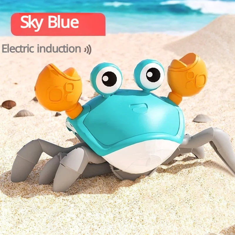 Induction Escape Crab Electric Pets Musical Toys Toddler Crawling Baby Walker Crab Interactive Toys for Children Gifts
