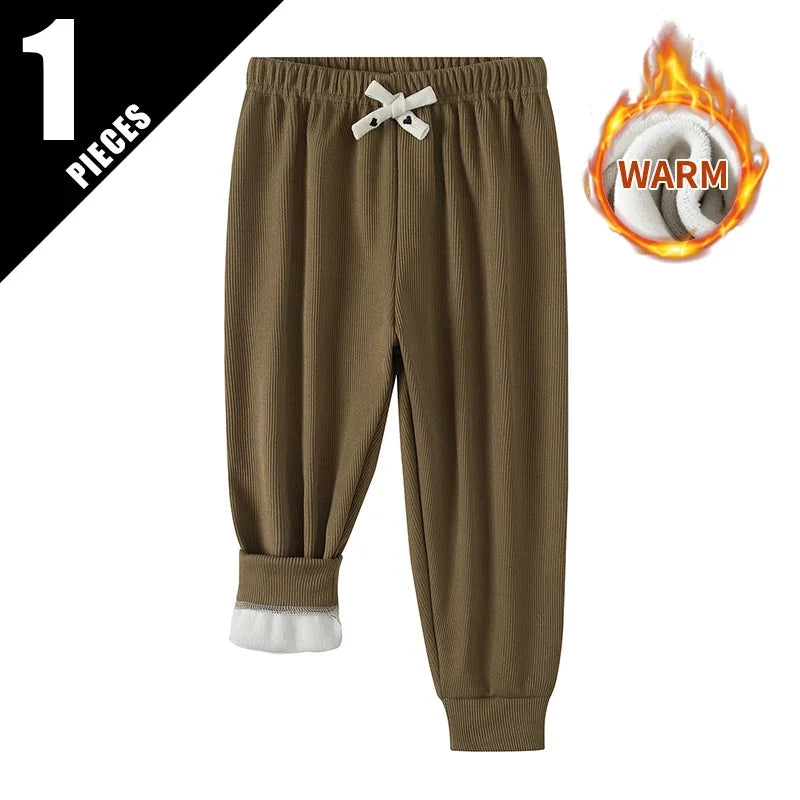 Autumn And Winter Children's 7-color Casual Sports Sweatpants Versatile For Boys And Girls With Thick Fleece And Haren Pants