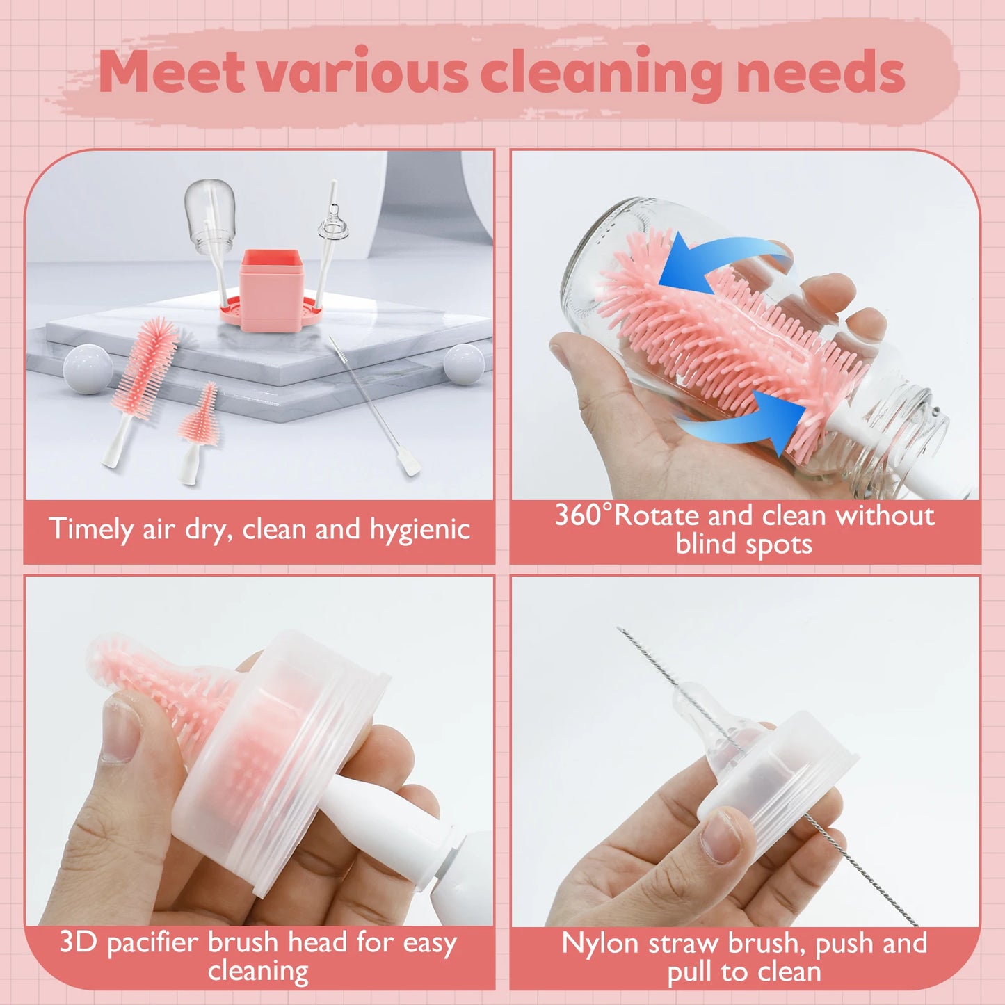 Multifunctional Electric Cup Brush Kitchen Glass Bottle Cleaning Brush Adjustable Level Rechargeable Tea Cup Baby Bottle Cleaner