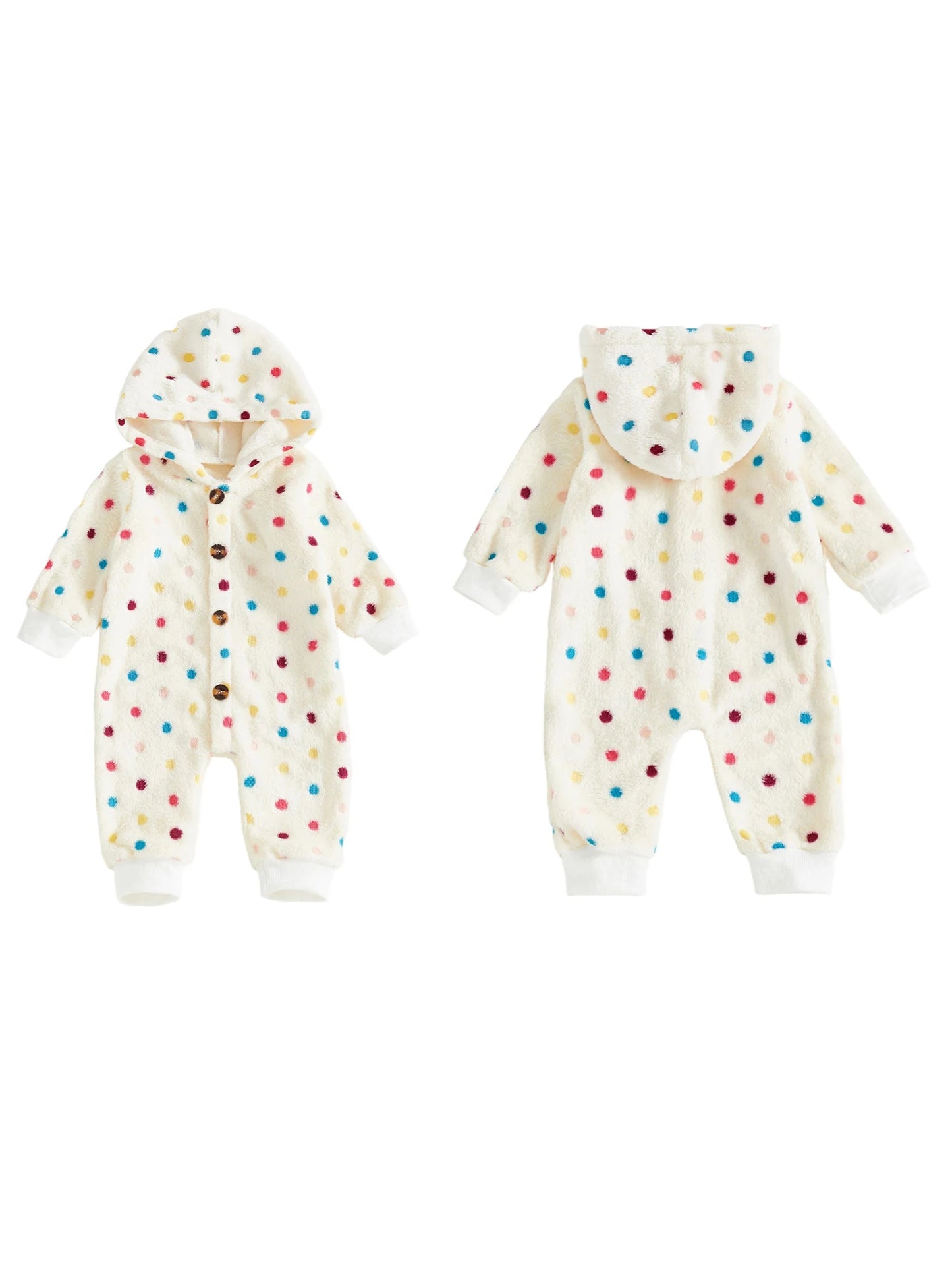 Adorable Baby Hooded Romper with Fun Animal Print Cozy Fleece Jumpsuit for Boys and Girls Long Sleeve Winter Outfit