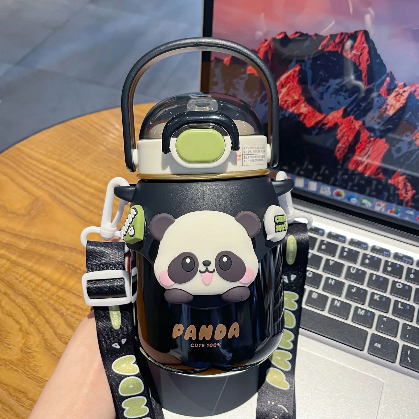 Cartoon Children's panda cute bottle Doll Big Belly Cup Boys and Girls New Portable Straw Cup