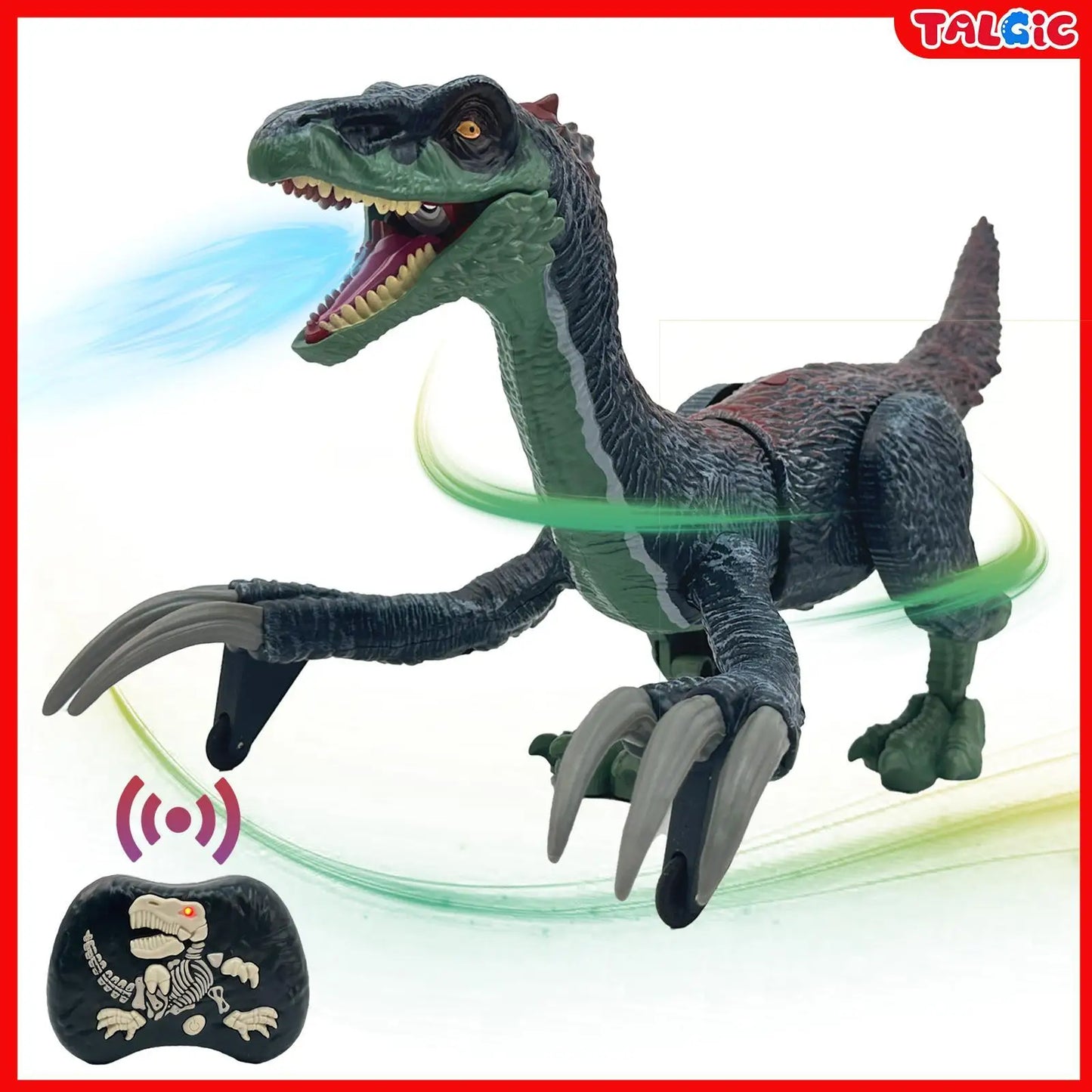 Dinosaur Animal Toy with remote control, Tirano-saurio Rex, Spinosaurus and SickleSaur Rex with water spray and swift movement,